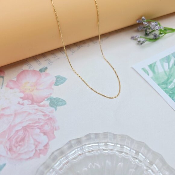Delicate Rose Gold Plated Chain Necklace with Fine Link Design, XPNL0063 - Picture 7 of 12
